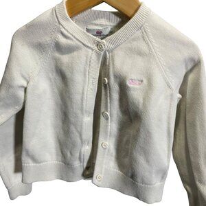 Vineyard Vines Kids Cardigan White Long Sleeve Button Front 4t